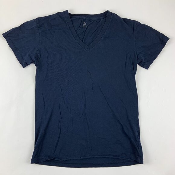 Gap Womens T Shirt Short Sleeve V Neck Navy Blue Small - Picture 1 of 6